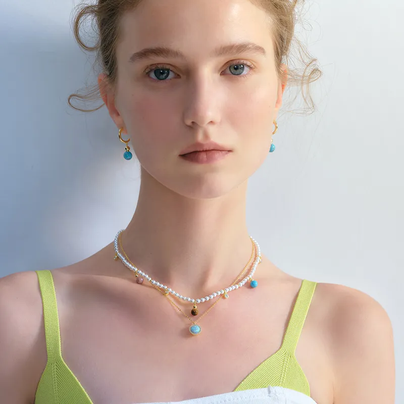 ZEGL Copper Plated In 14k Gold Necklaces Women's-8