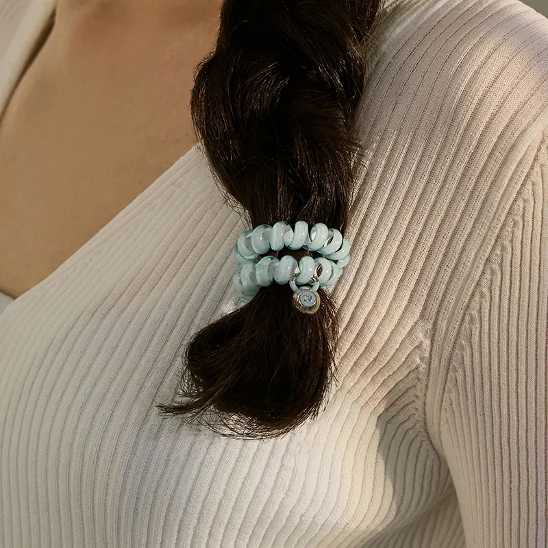 ZEGL White Gold Plated Copper Hair Tie Women's-2