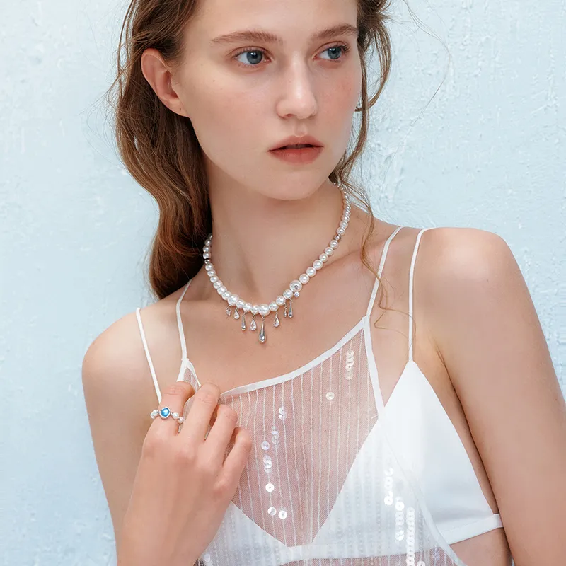 ZEGL Shell Pearl Necklaces Women's-6