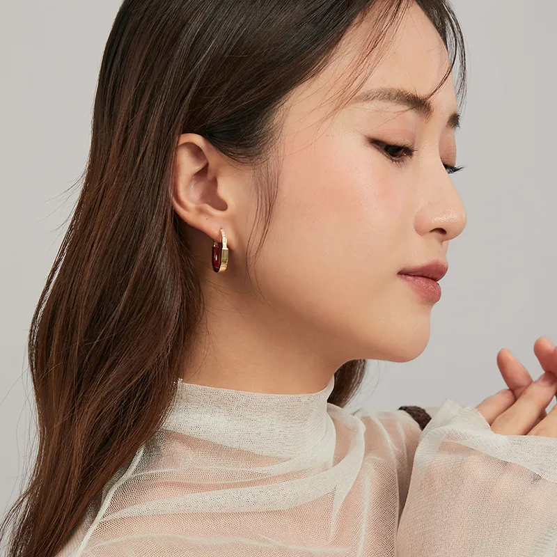 ZEGL Copper Drips Oil Earrings Women's-3
