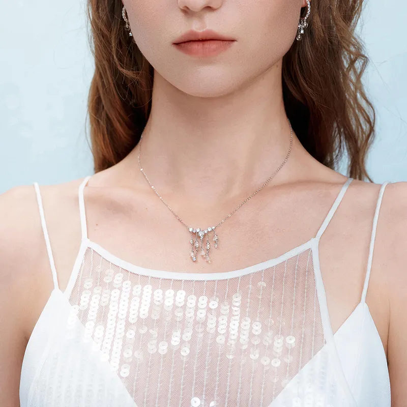 ZEGL Synthetic Cubic Zirconia Necklaces Women's-1