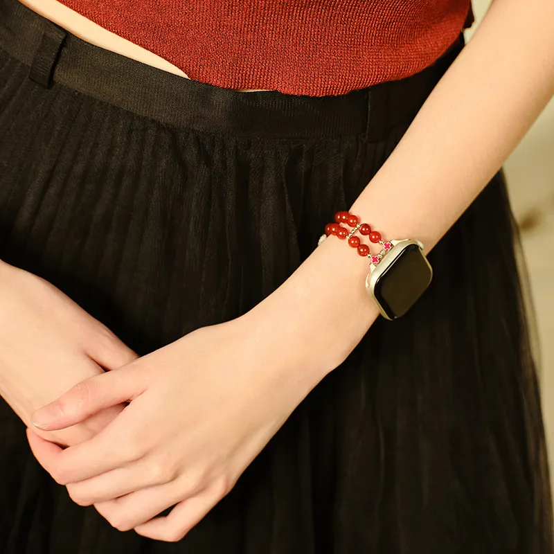 ZEGL Apple Compatibility Watch Band 160mm Red Agate Material-4