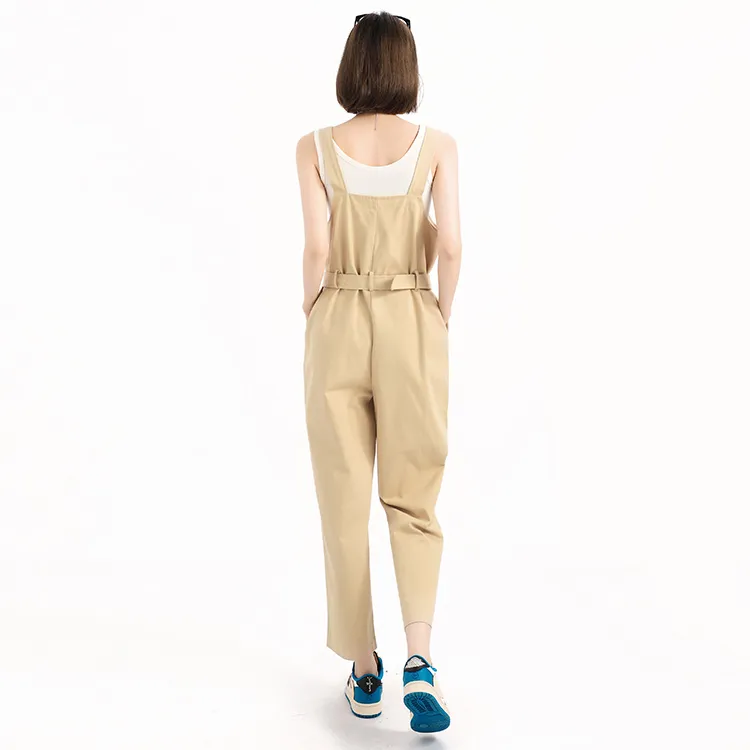 MINCOCROSEPEPPAR Overalls Women's Khaki Overalls-2
