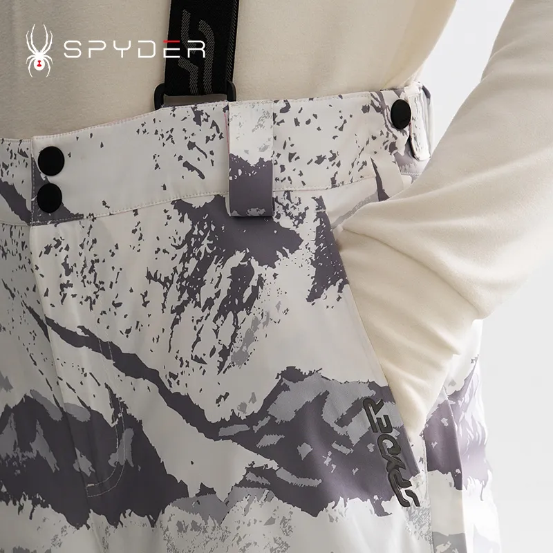 SPYDER Ski Top Unisex White Snow Mountain Pattern-5