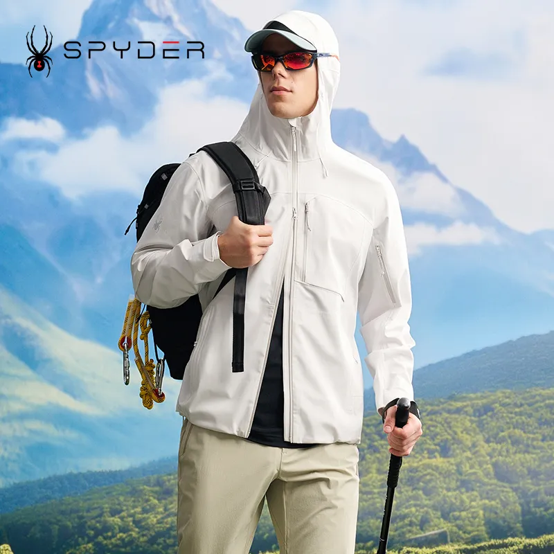 SPYDER TRAINING Windbreaker Jacket Men's Limestone White-5
