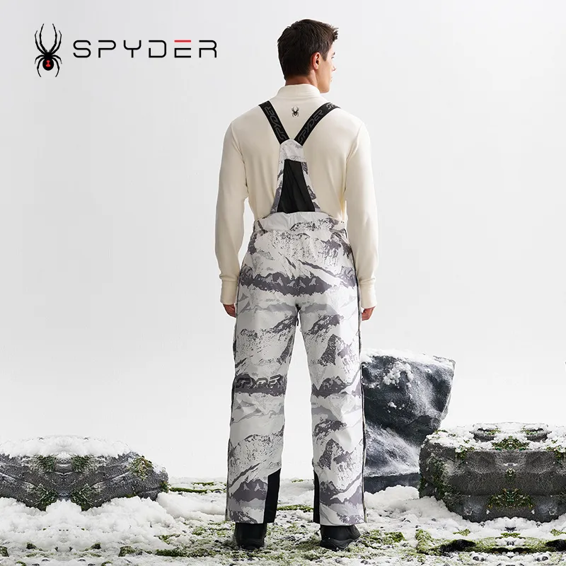SPYDER Ski Pants Unisex White Snow Mountain Pattern-5