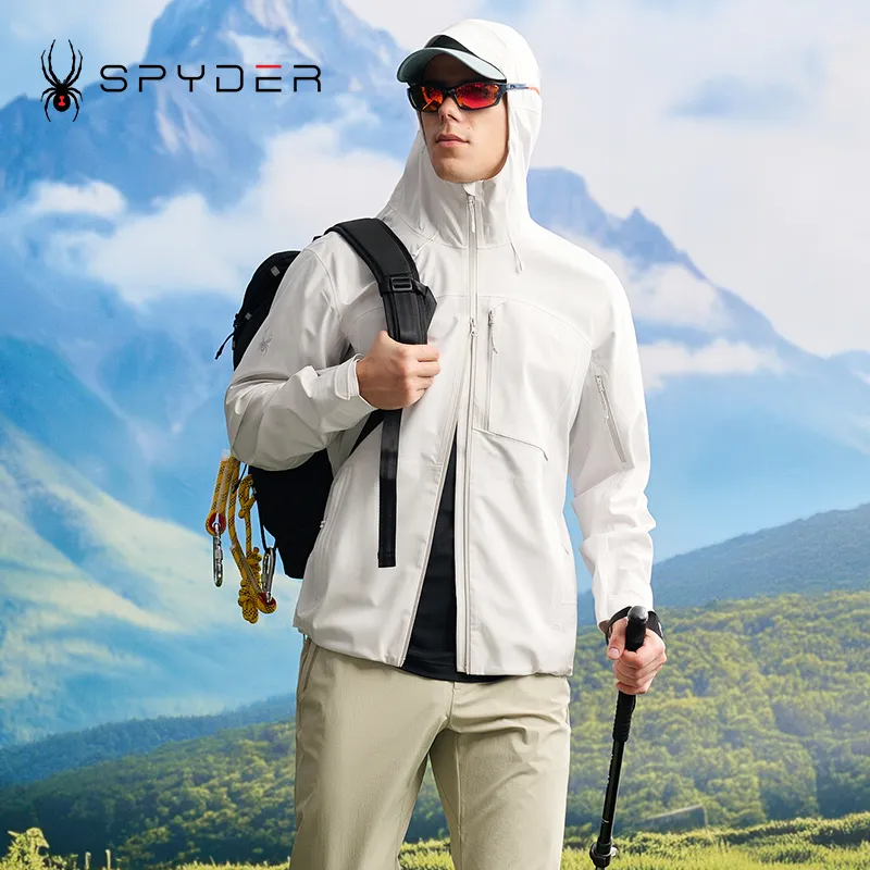 SPYDER TRAINING Windbreaker Jacket Men's Limestone White-2