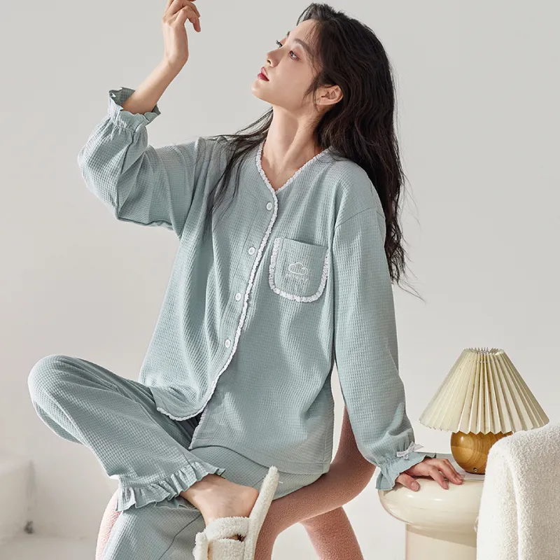 DAMOS·LOVE Pajama Set Women's Lake Green-2