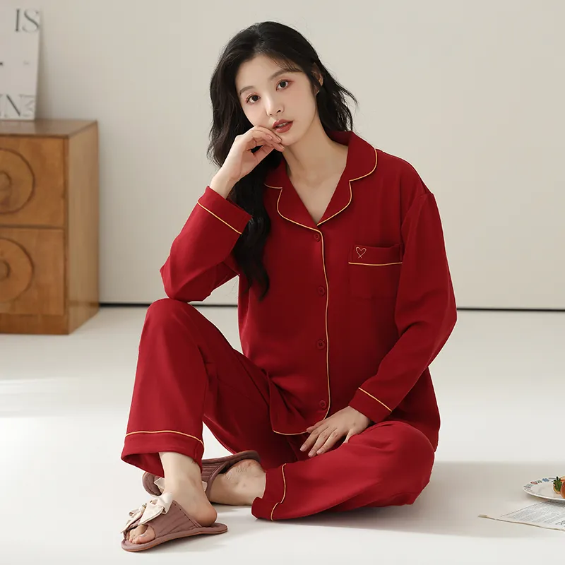DAMOS·LOVE Pajama Set Women's Red-4