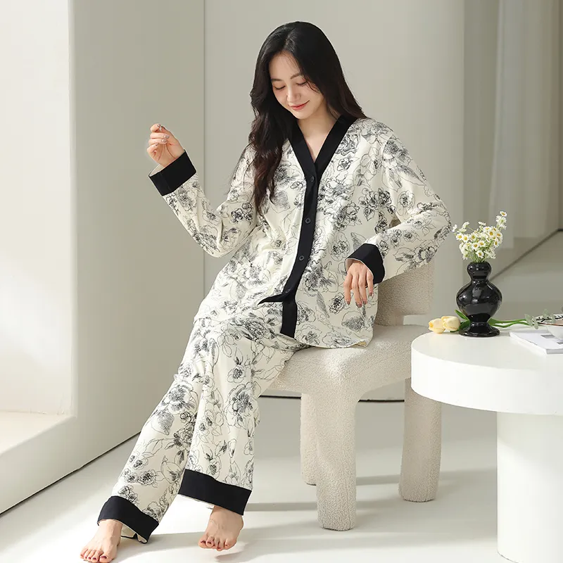 DAMOS·LOVE Pajama Set Women's White-3