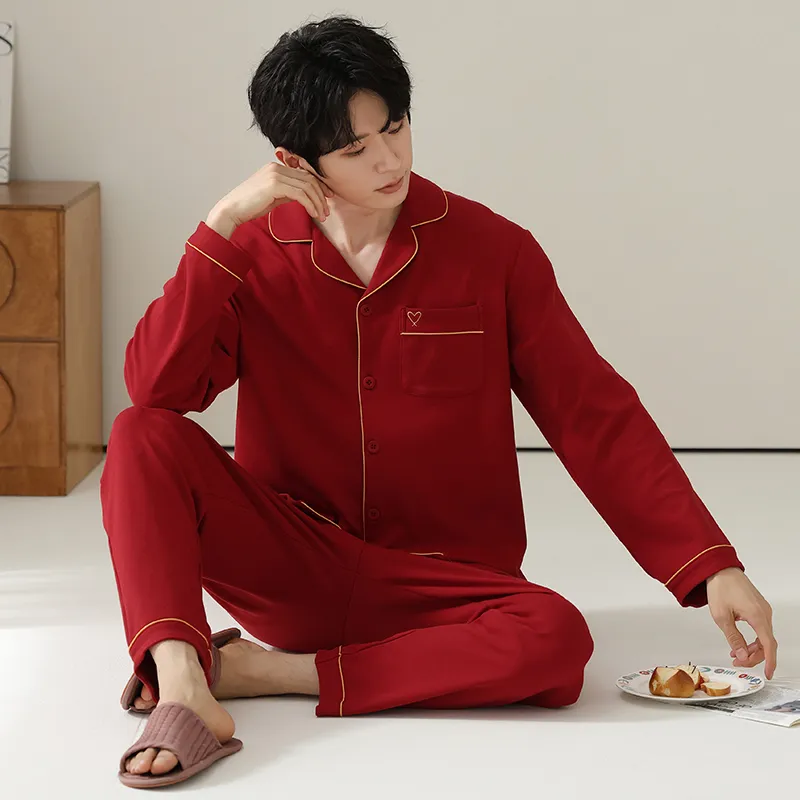 DAMOS·LOVE Pajama Set Men's Red-3