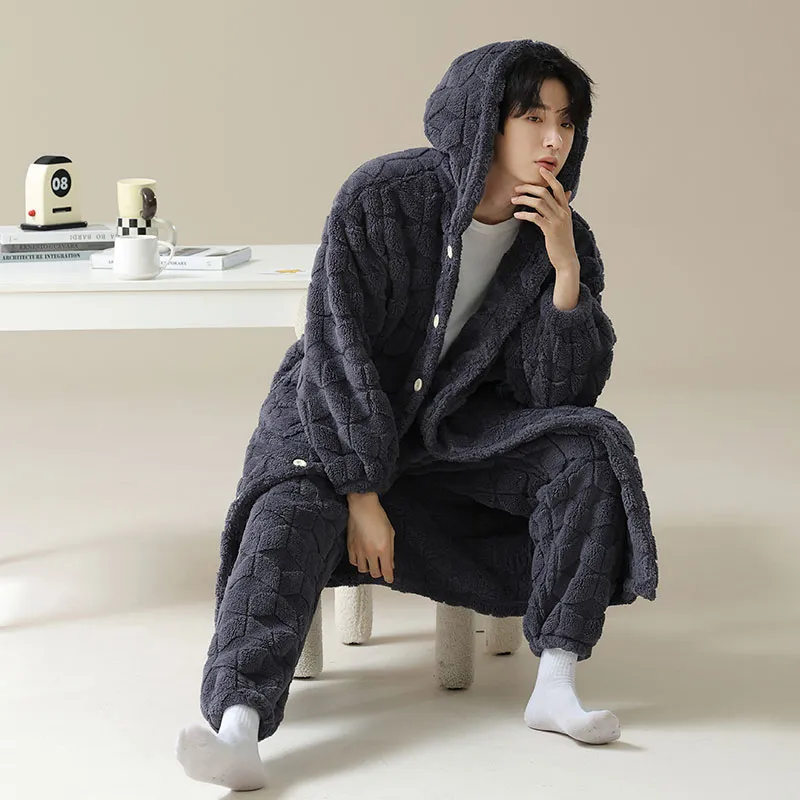 DAMOS·LOVE Pajama Set Men's Dark Gray-5