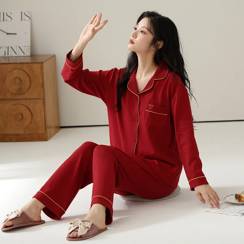 DAMOS·LOVE Pajama Set Women's Red-3
