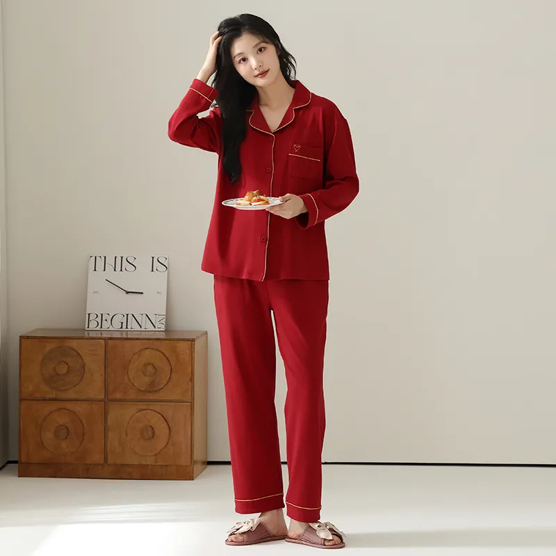 DAMOS·LOVE Pajama Set Women's Red-1