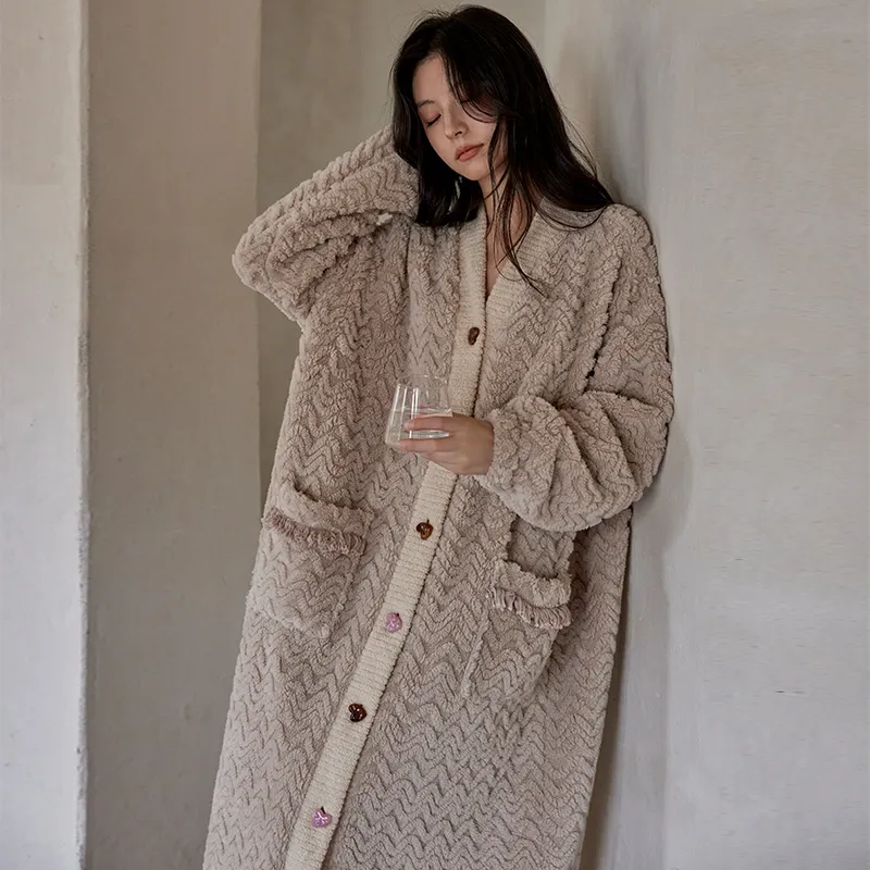 DAMOS·LOVE Pajama Robe Women's Khaki-4