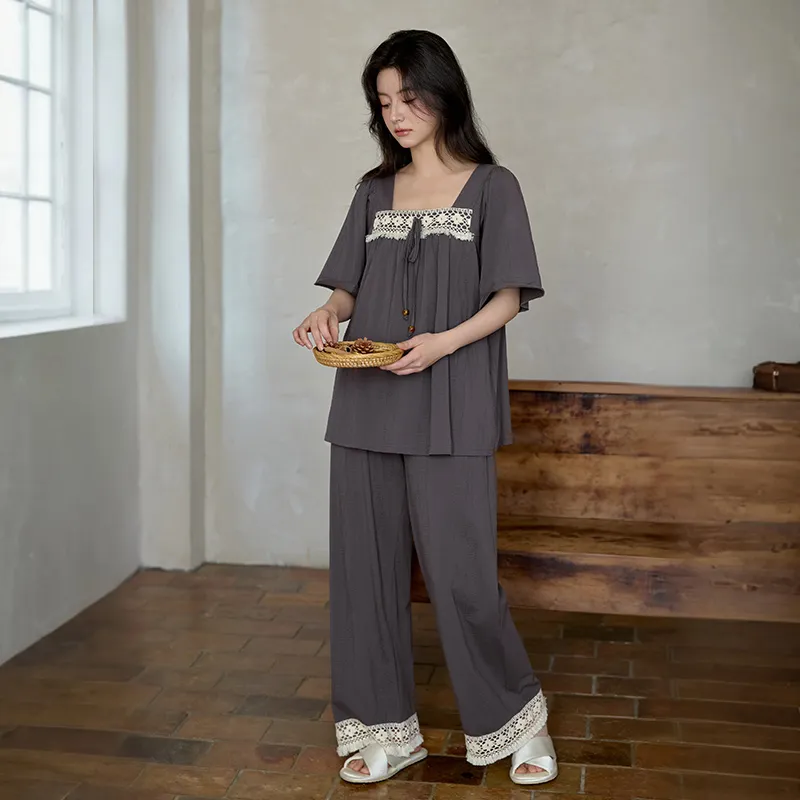DAMOS·LOVE Pajama Set Women's Gray-4