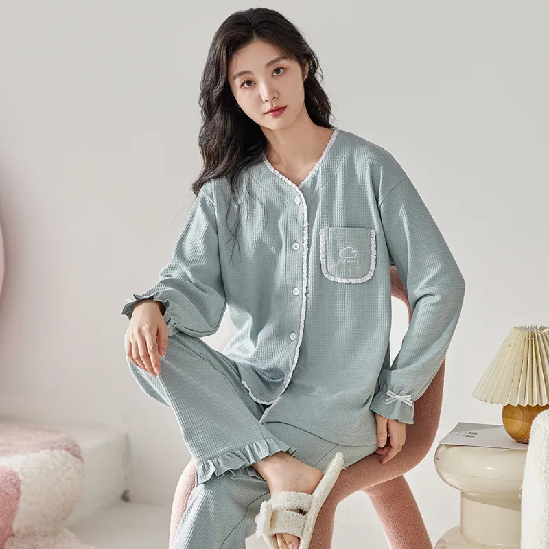 DAMOS·LOVE Pajama Set Women's Lake Green-3