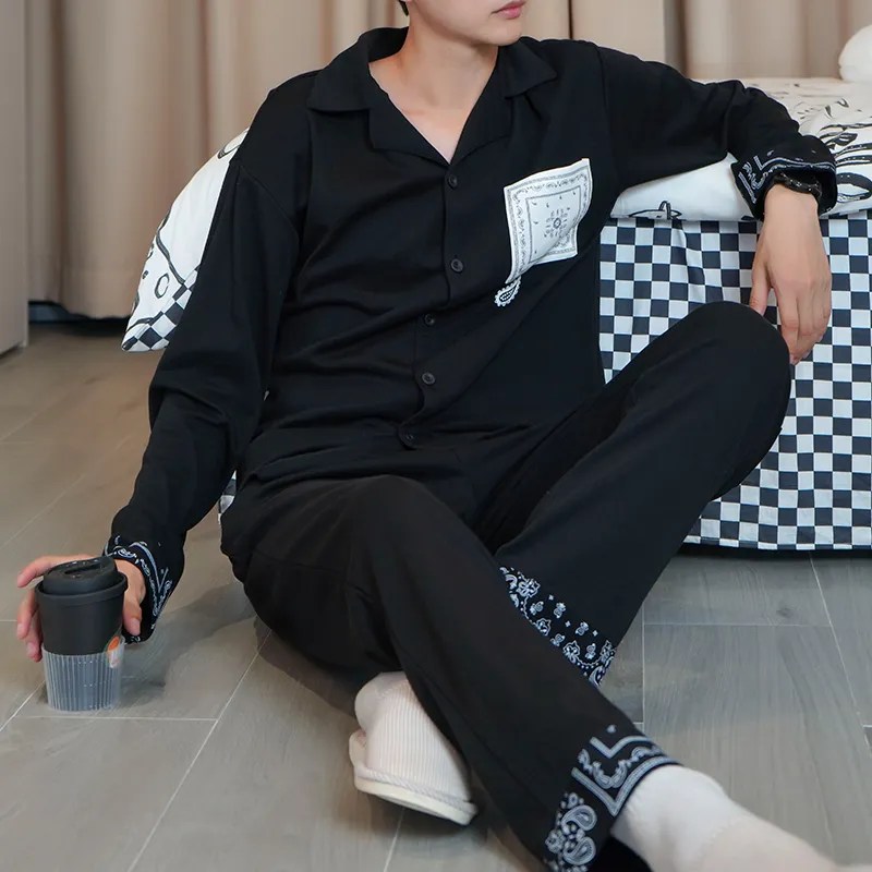 DAMOS·LOVE Pajama Set Men's Gift Box Set Black-4