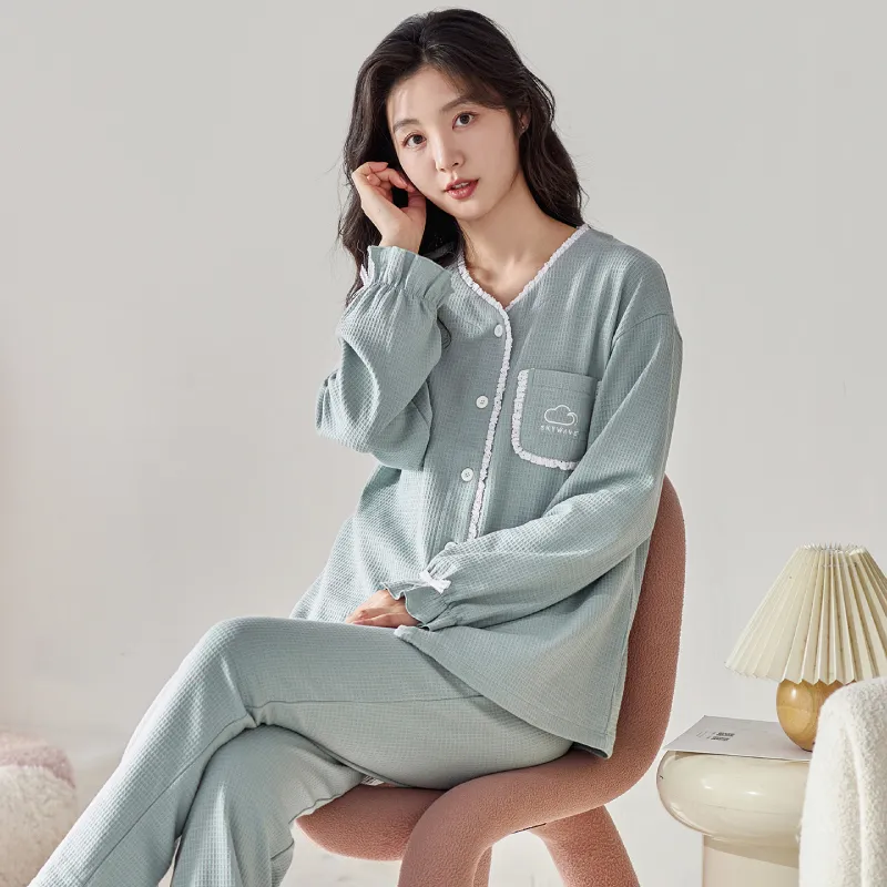 DAMOS·LOVE Pajama Set Women's Lake Green-4