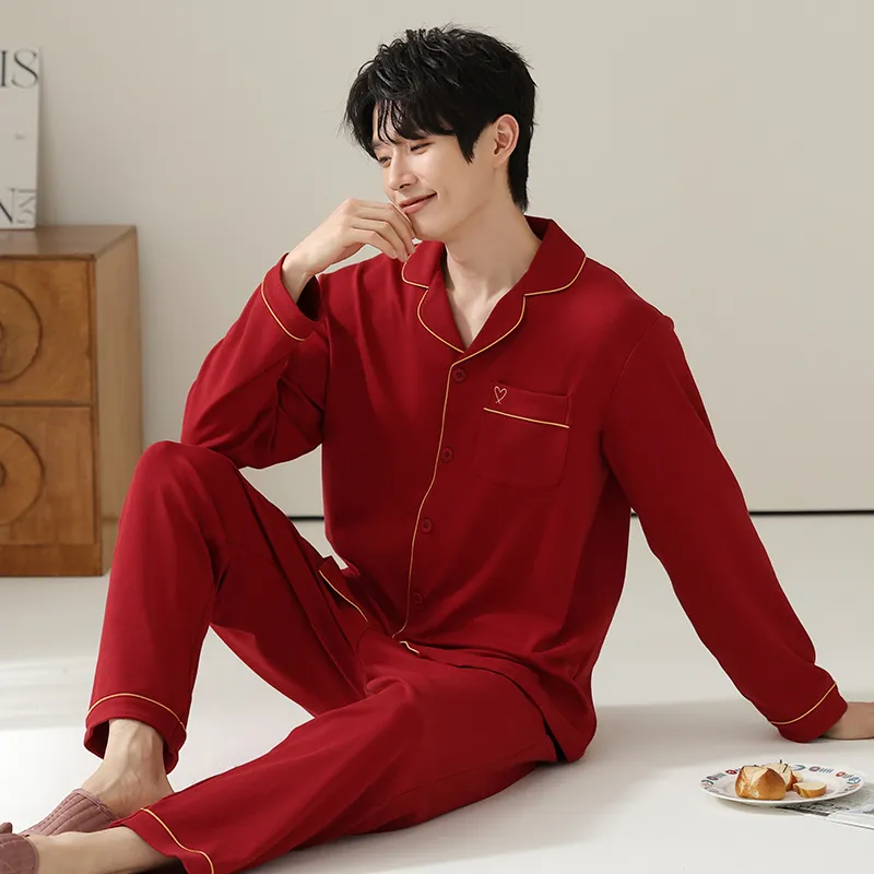 DAMOS·LOVE Pajama Set Men's Red-4