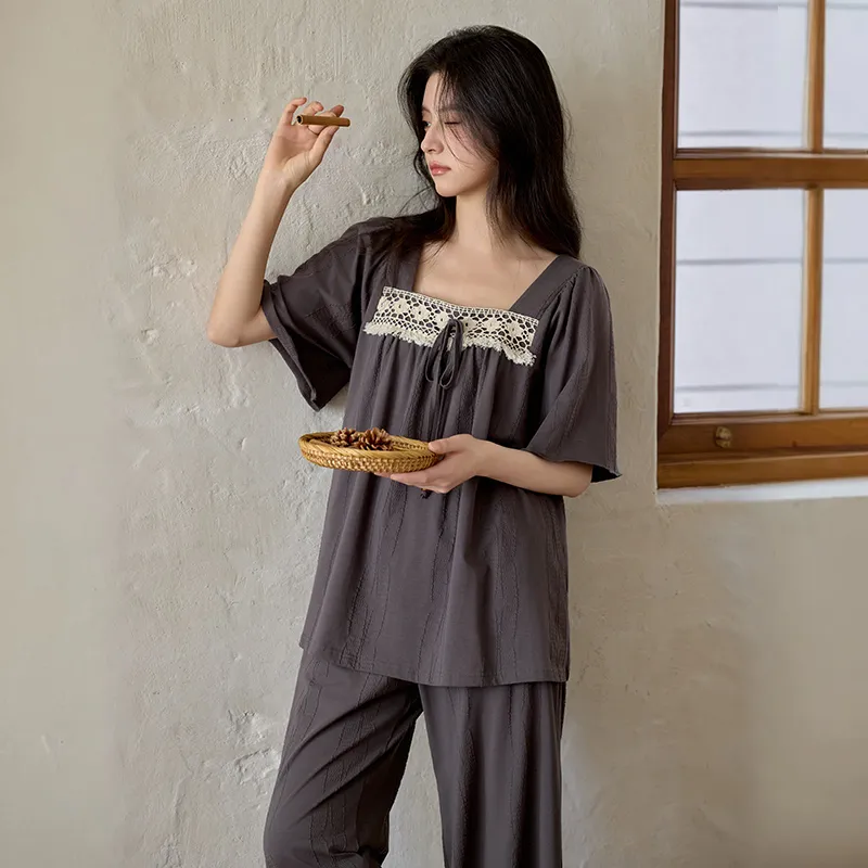 DAMOS·LOVE Pajama Set Women's Gray-5