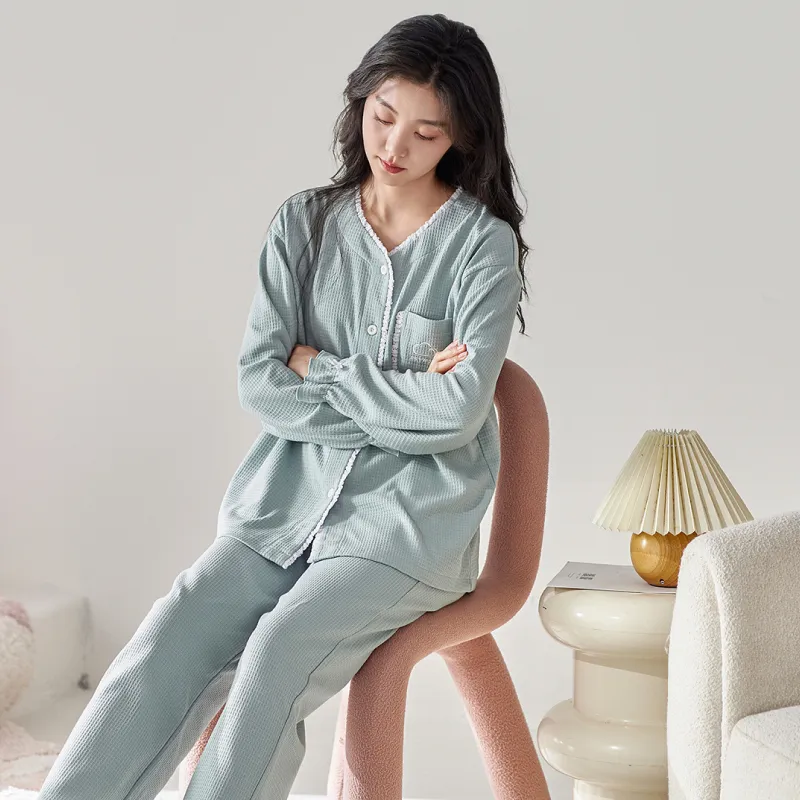 DAMOS·LOVE Pajama Set Women's Lake Green-5