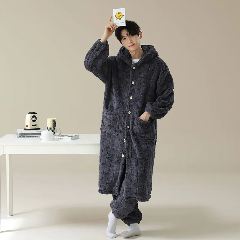 DAMOS·LOVE Pajama Set Men's Dark Gray-3