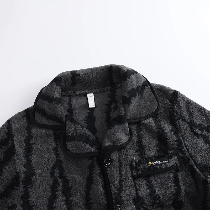 MOOLMEYNO Winter Pajama Set, Fleece Lined Men's Dark Gray-1