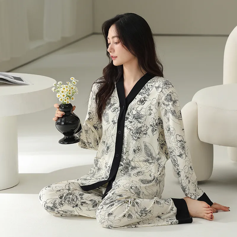 DAMOS·LOVE Pajama Set Women's White-5