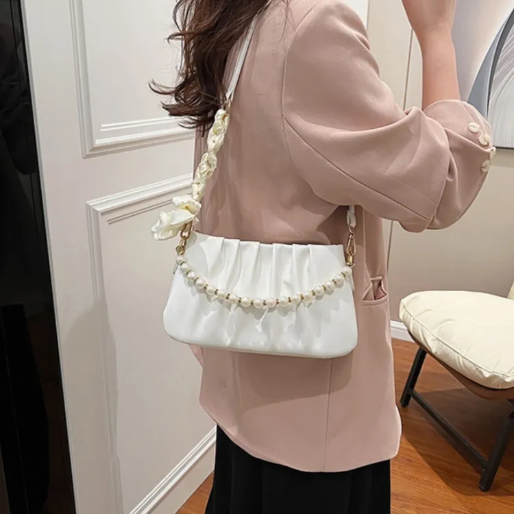 HACIN PU Shoulder Bag Women's White/Ecru/Black/Green/Pink-1