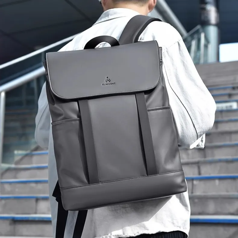 HACIN Oxford Backpack Regular Unisex Black/Gray-5