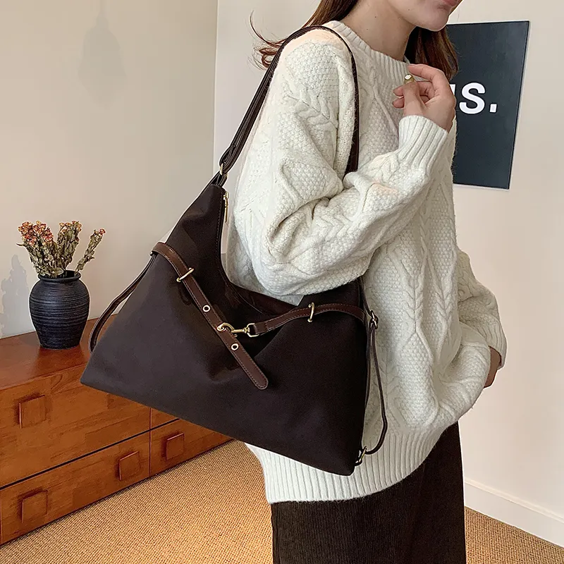 HACIN PU Shoulder Bag Backpack Shoulder Bag Regular Women's Khaki Green/Coffee-4