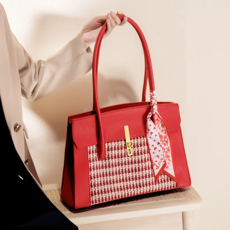 HACIN PU Shoulder Bag Regular Women's Red-2