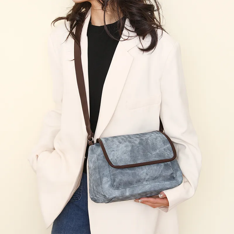 HACIN PU Shoulder Bag, Crossbody Bag Regular Women's Gray/Black/Khaki/Blue/Brown-5
