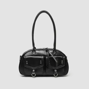 HACIN Artificial Leather Shoulder Bag Women's Black
