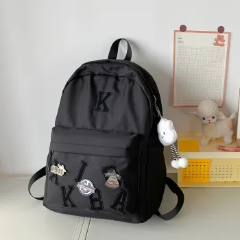 HACIN Oxford Backpack Regular Unisex Black/Purple/Blue/Beige/Pink