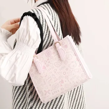 HACIN PU Shoulder Bag Women's Pink