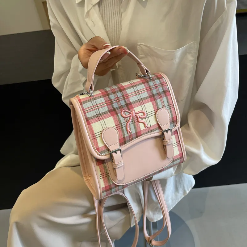 HACIN PU Backpack Handbag Shoulder Bag Regular Women's White/Pink-4