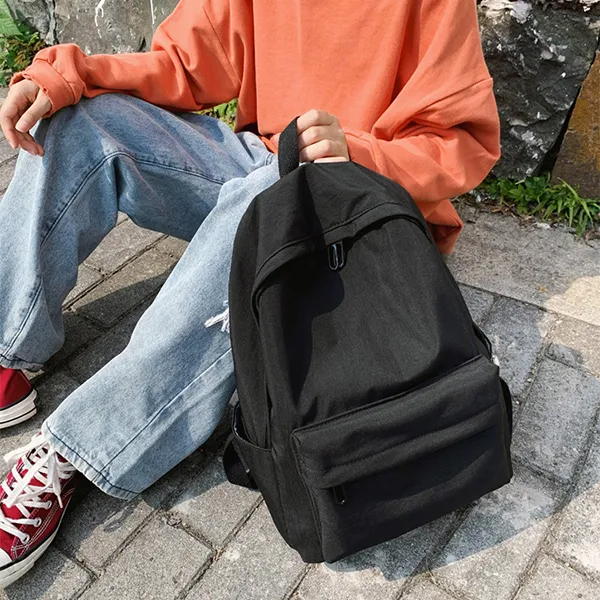 HACIN Nylon Backpack Medium Size Unisex Red/Green/Black-1