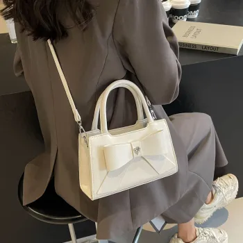 HACIN PU One Shoulder Handbag Regular Women's White/Silver/Pink/Black Blue/Black Pink