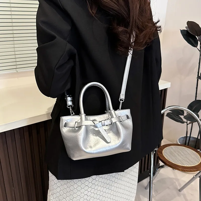 HACIN PU Crossbody Handbag Women's White/Silver/Black/Red-5