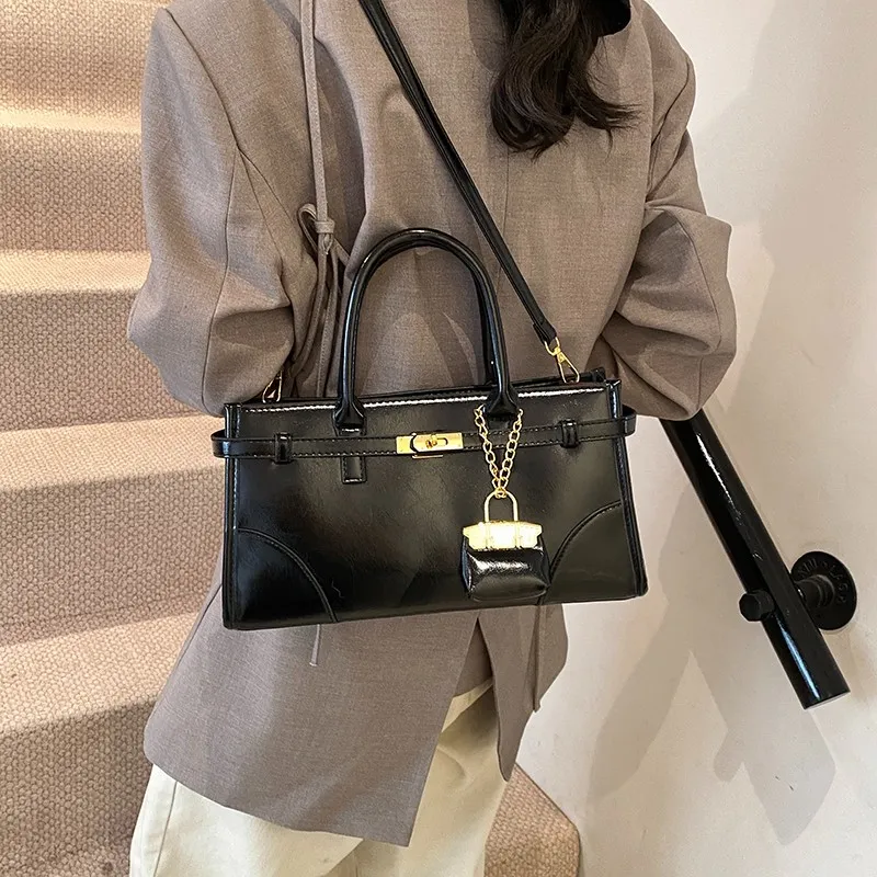 HACIN PU Handbag Women's Black/Coffee/Brown-1