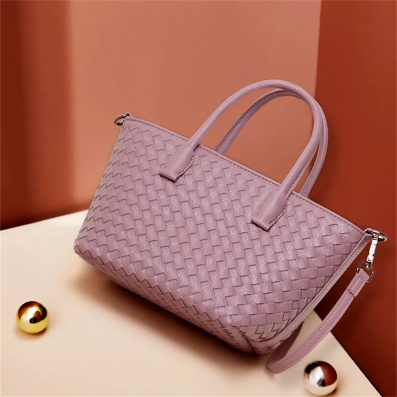 HACIN PU Handbag, Shoulder Bag, Crossbody Bag Women's Dusty Purple/Light Blue-1