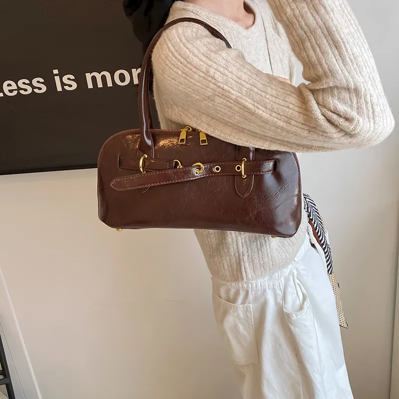 HACIN PU One Shoulder Handbags Regular Women's White/Black/Red/Brown-8