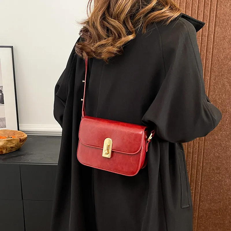 HACIN Pu Shoulder Bag, Crossbody Bag Women's Ecru/Black/Burgundy/Coffee-8