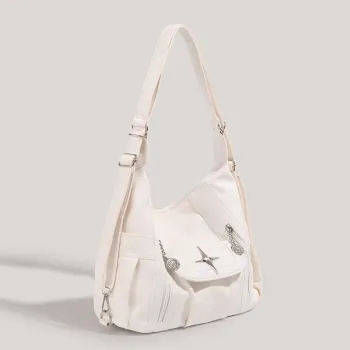 HACIN PU Shoulder Bag Women's White