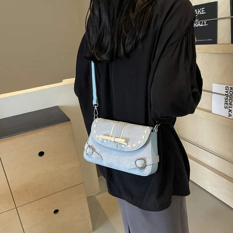 HACIN PU Crossbody Bag Regular Women's White/Blue/Pink-4