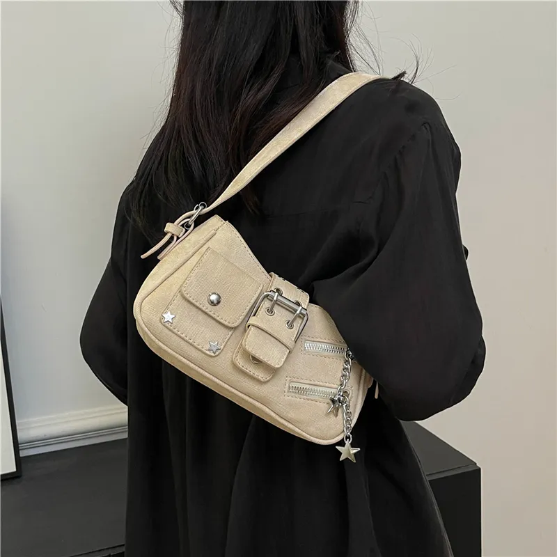HACIN PU Crossbody Bag, Shoulder Bag Women's Khaki/Light Blue/Dark Blue/Beige-8