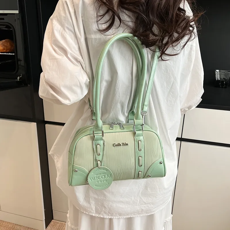 HACIN PU Shoulder Bag Women's Ivory/Silver/Black/Yellow/Green-16