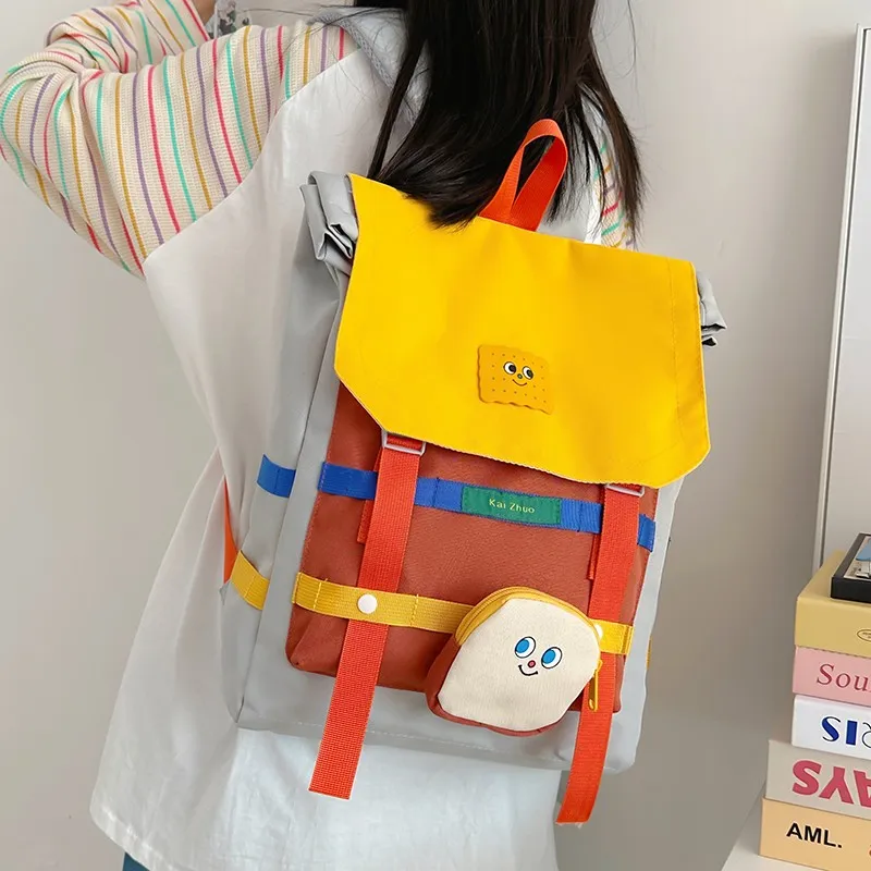 HACIN Nylon Backpack Regular Women's Yellow/Gray-1